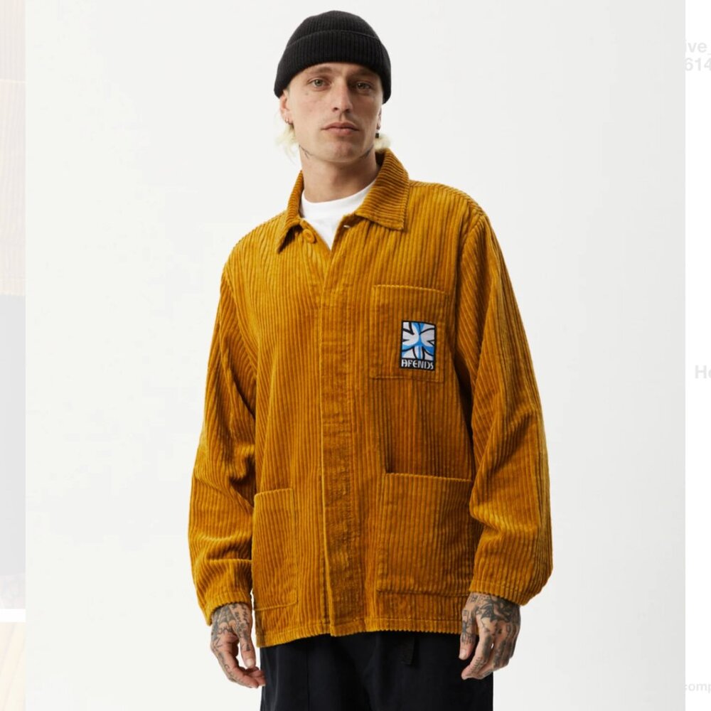 NWT! AFENDS Mustard Hemp Corduroy Jacket size M